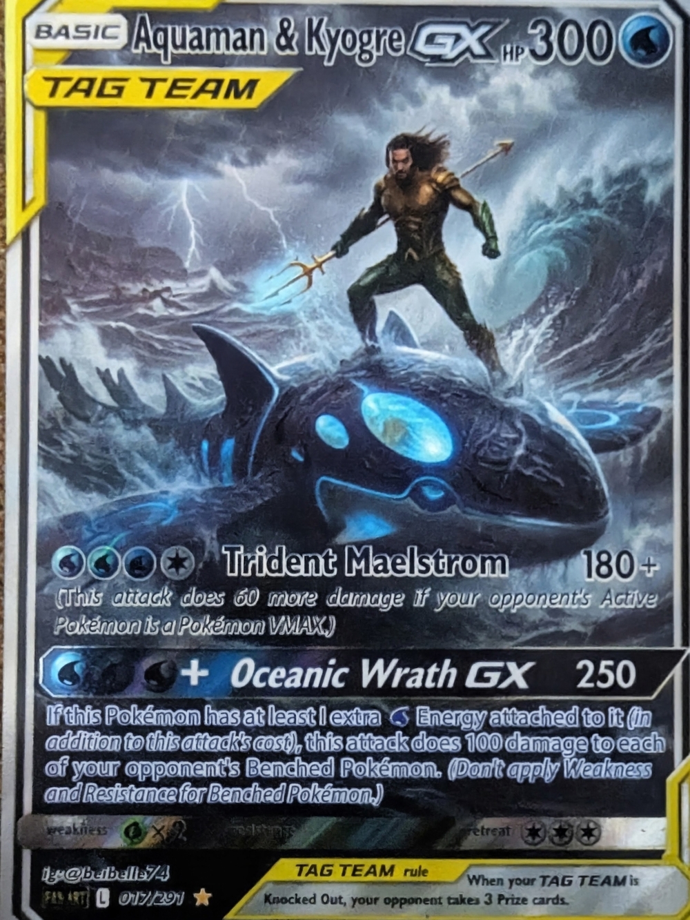 Aquaman & Kyogre GX Tag Team Trading Card - Blue